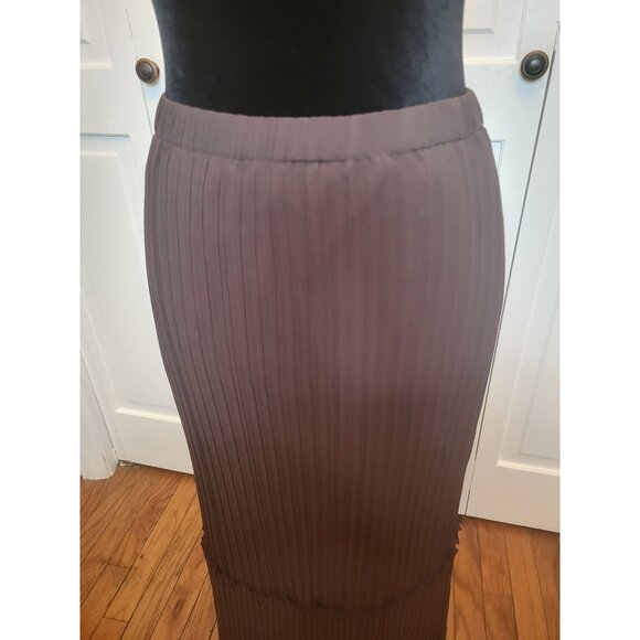 Chocolate Brown Pleated Tiered Maxi Skirt Chiffon Cato 22/24 Fall Whimsygoth - Picture 3 of 6